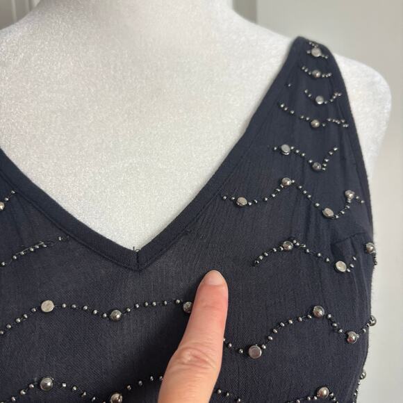 Free People Metal Maiden Chemise Mesh Ruffle Slip Mini Dress Embellished SP - Picture 14 of 15